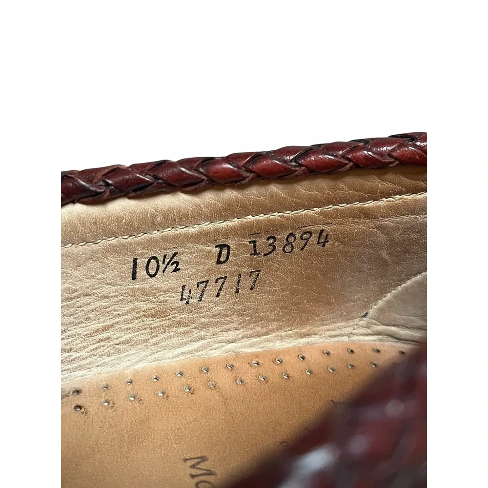 Allen Edmonds Maxfield Tassel Loafers Mens 10.5 D 47717 Dark Brown Red Leather